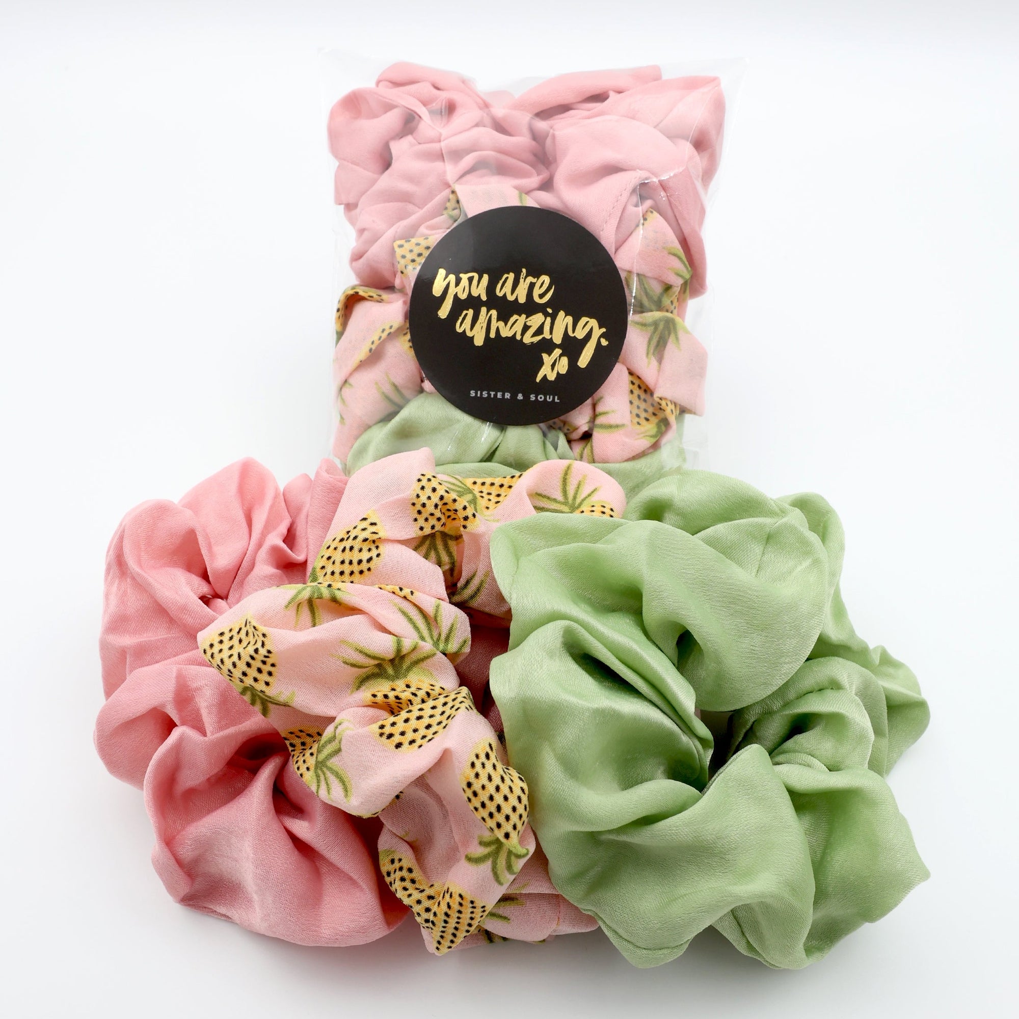 SCRUNCHIES 3 pack - PINEAPPLES (S03)