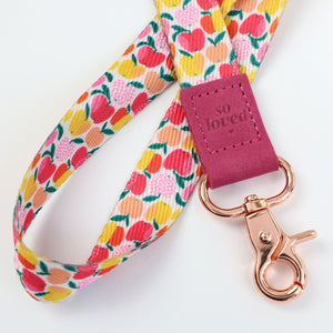 LANYARD with embossed words - PINK APPLE