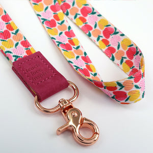 LANYARD with embossed words - PINK APPLE