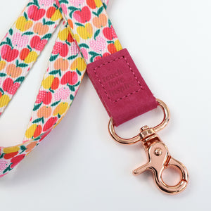 LANYARD with embossed words - PINK APPLE