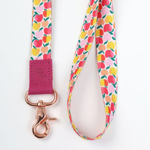 LANYARD with embossed words - PINK APPLE