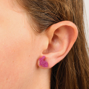 Pink Sparkle Scrunchie Easter Gift Bundle with Glitter Bunny Earrings (L13)