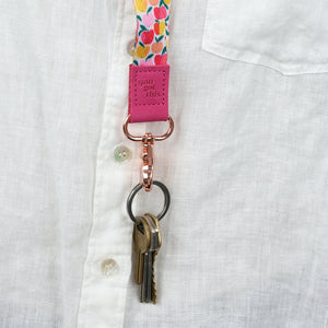 LANYARD with embossed words - PINK APPLE