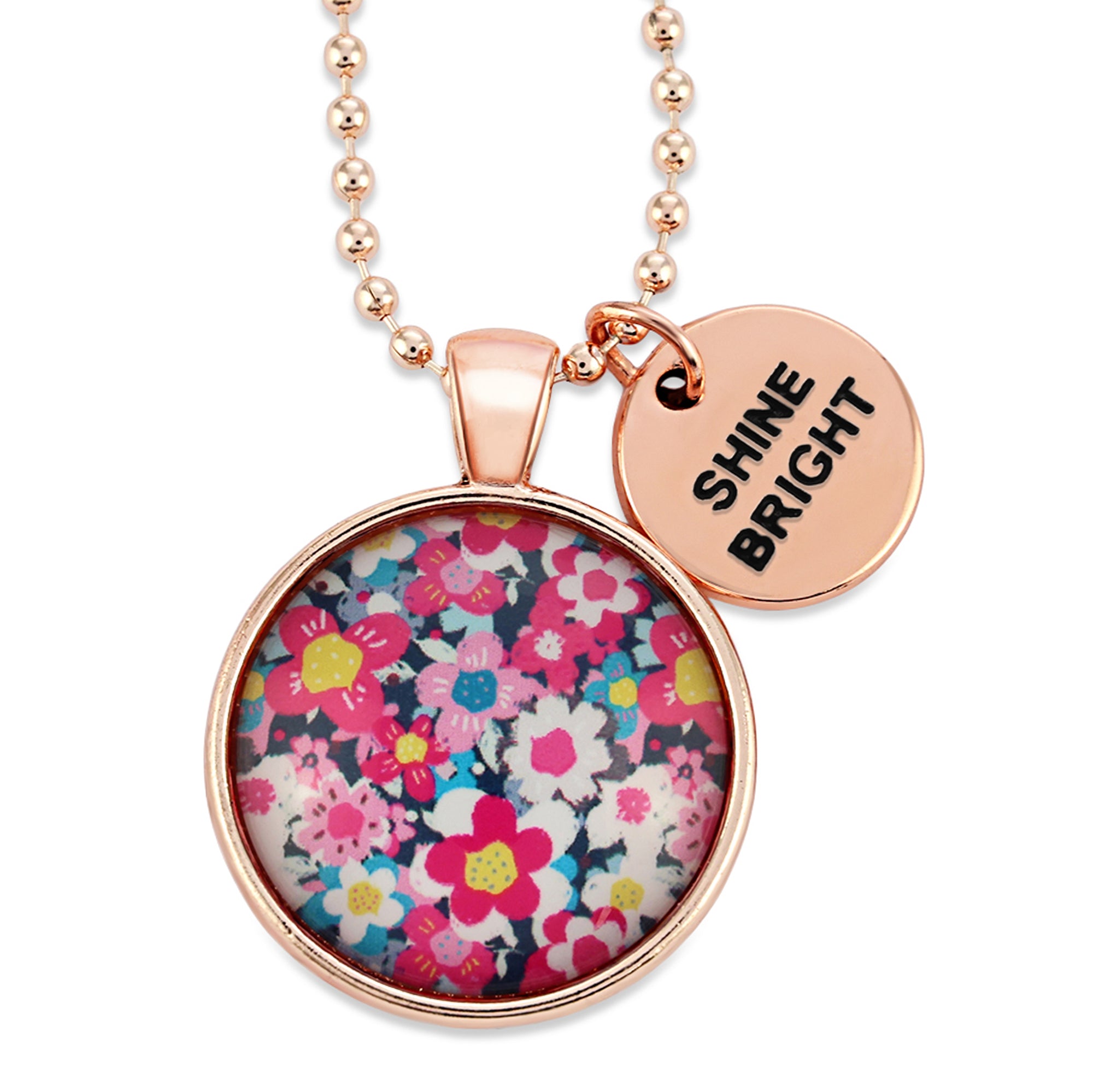 PINK COLLECTION - Rose Gold 'SHINE BRIGHT' Necklace - Pink Perennial (11225)