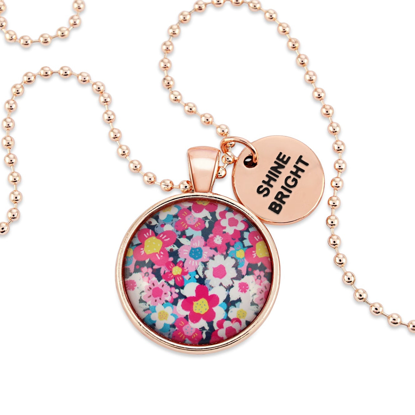 PINK COLLECTION - Rose Gold 'SHINE BRIGHT' Necklace - Pink Perennial (11225)