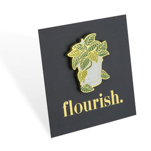 Lovely Pins! Flourish - Plant Pot Enamel Badge Pin - (10251)