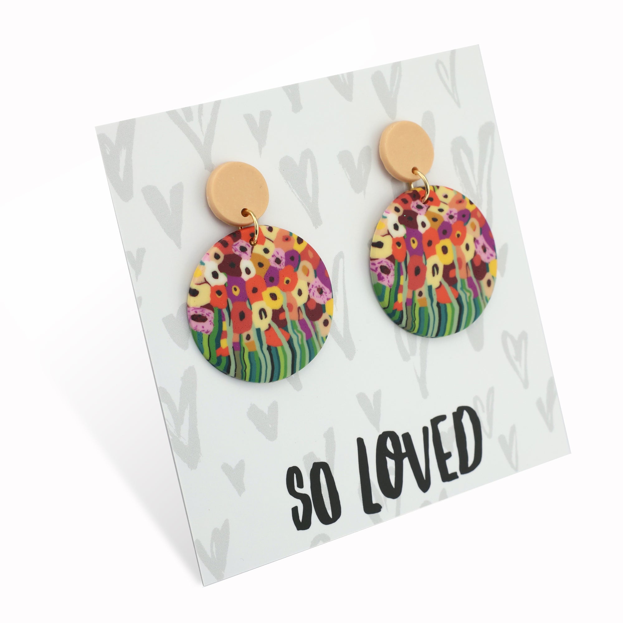 Acrylic & Polymer Dangles - 'So Loved' - Polly Circles (11944)