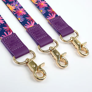 LANYARD with embossed words - PURPLE FLORAL