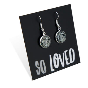 Black & White Collection - So Loved - Bright Silver Dangle Earrings - Scratch (11632)