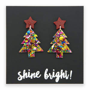 Acrylic & Resin Dangles - 'Shine Bright' - Feliz Sparkle Christmas Tree  (11254)