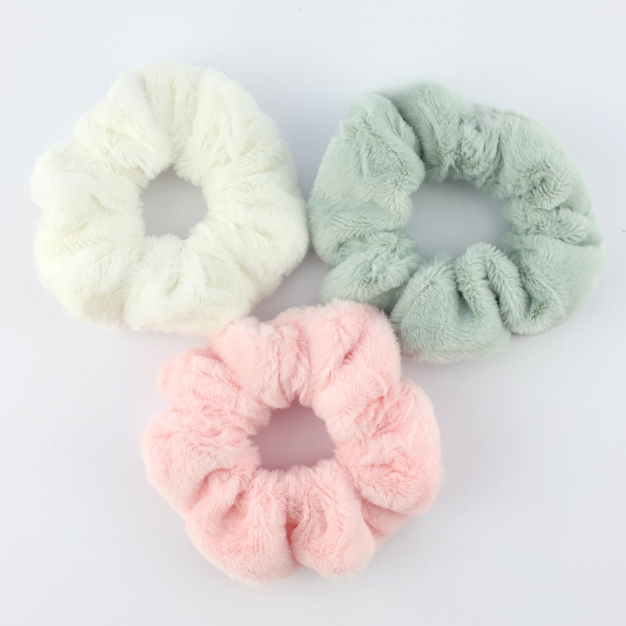 EASTER SCRUNCHIES 3 pack - SOFT PLUSHY BUNNY TAILS (S14)