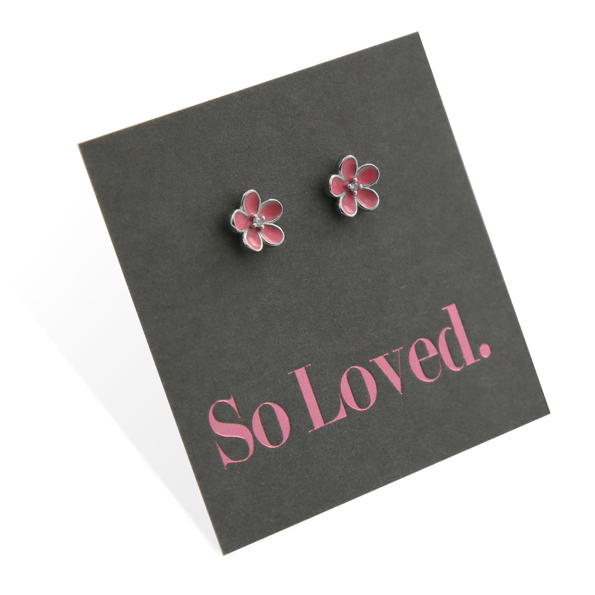 Pink Blossom Stud - Sterling Silver Stud - So Loved (8211-F)