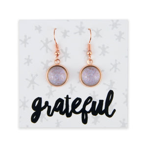 SPARKLEFEST - Grateful - Stainless Steel Rose Gold Dangles - Aurora Shimmer (11253)