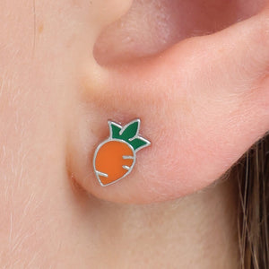 Sterling Silver Earring Studs - Lovely Just Like You - BUNNY & CARROT Silver (2301-F)