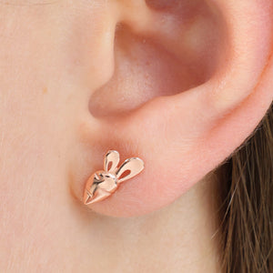 Sterling Silver Earring Studs - Love Just For You - BUNNY & CARROT Rose Gold (9614-F)