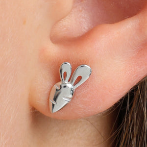 Sterling Silver Earring Studs - Love Just For You - BUNNY & CARROT Silver (9606)