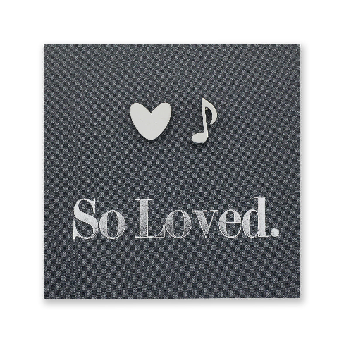 Stainless Steel Earring Studs - So Loved - MUSIC LOVE