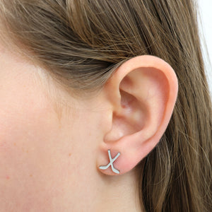 Stainless Steel Earring Studs - Fierce Fearless Fabulous - HOCKEY STICKS