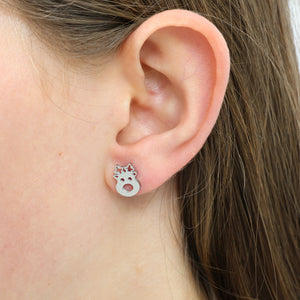 Stainless Steel Earring Studs - Wishing You Joy - CUTE RUDOLPH FACE