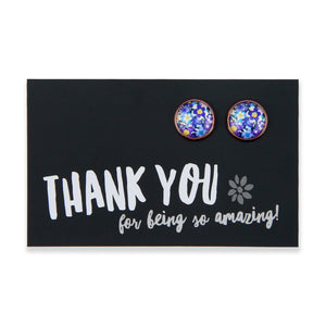 Heart & Soul Collection - Thank You For Being So Amazing - Rose Gold 12mm Circle Studs - Purple Perennials (12851)