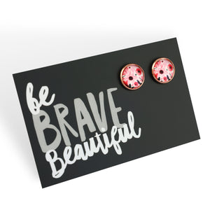 PINK COLLECTION - Be Brave Beautiful - Rose Gold 12mm Circle Studs - Tickled Pink (11211)