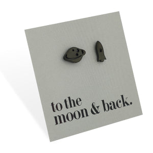 Stainless Steel Earring Studs - To the Moon and Back - ROCKET & PLANET