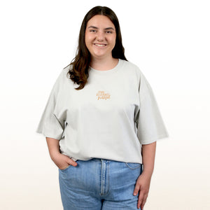 WORTHY BEAUTIFUL BRAVE - Plus Size - Unisex Washed Bone - Long Cut Heavy Tee