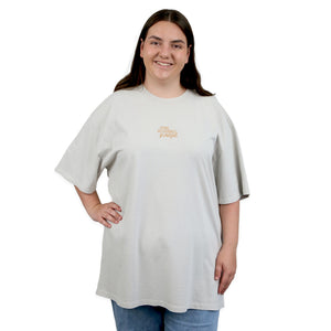 WORTHY BEAUTIFUL BRAVE - Plus Size - Unisex Washed Bone - Long Cut Heavy Tee