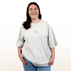 WORTHY BEAUTIFUL BRAVE - Plus Size - Unisex Washed Bone - Long Cut Heavy Tee