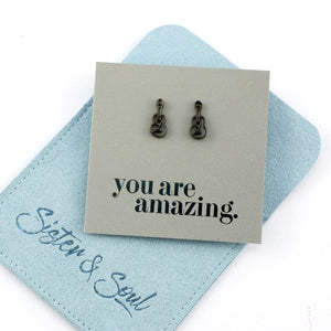 Stainless Steel Earring Studs - You Are Amazing - ACOUSTIC GUITARS