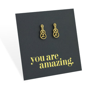 Stainless Steel Earring Studs - You Are Amazing - ACOUSTIC GUITARS