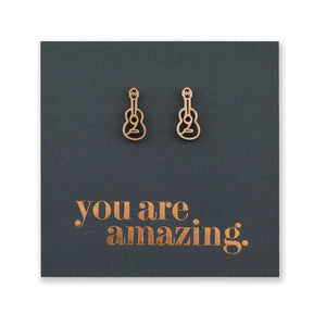 Stainless Steel Earring Studs - You Are Amazing - ACOUSTIC GUITARS