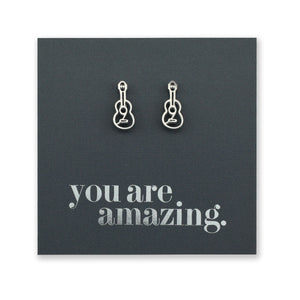 Stainless Steel Earring Studs - You Are Amazing - ACOUSTIC GUITARS