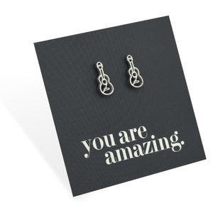 Stainless Steel Earring Studs - You Are Amazing - ACOUSTIC GUITARS