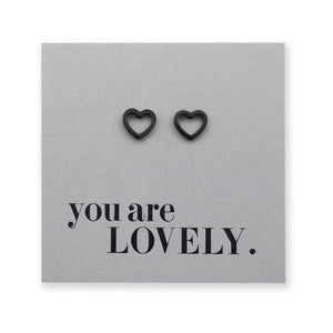 Stainless Steel Earring Studs - You Are Lovely - OPEN HEART