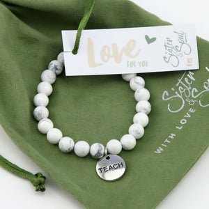 Leafy Love - Teach Love Inspire Gift Bundle bracelet and earring studs olive bag