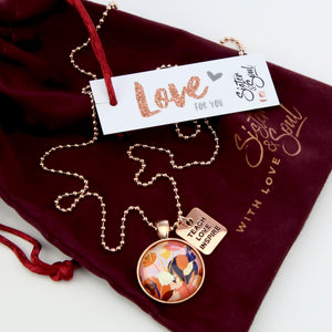 Garnet Tulip TEACHER Gift Bundle Rose Gold Pendant Necklace TEACH LOVE INSPIRE Stainless Steel Rose Gold Tulip Stud Earrings Lovely Just Like You