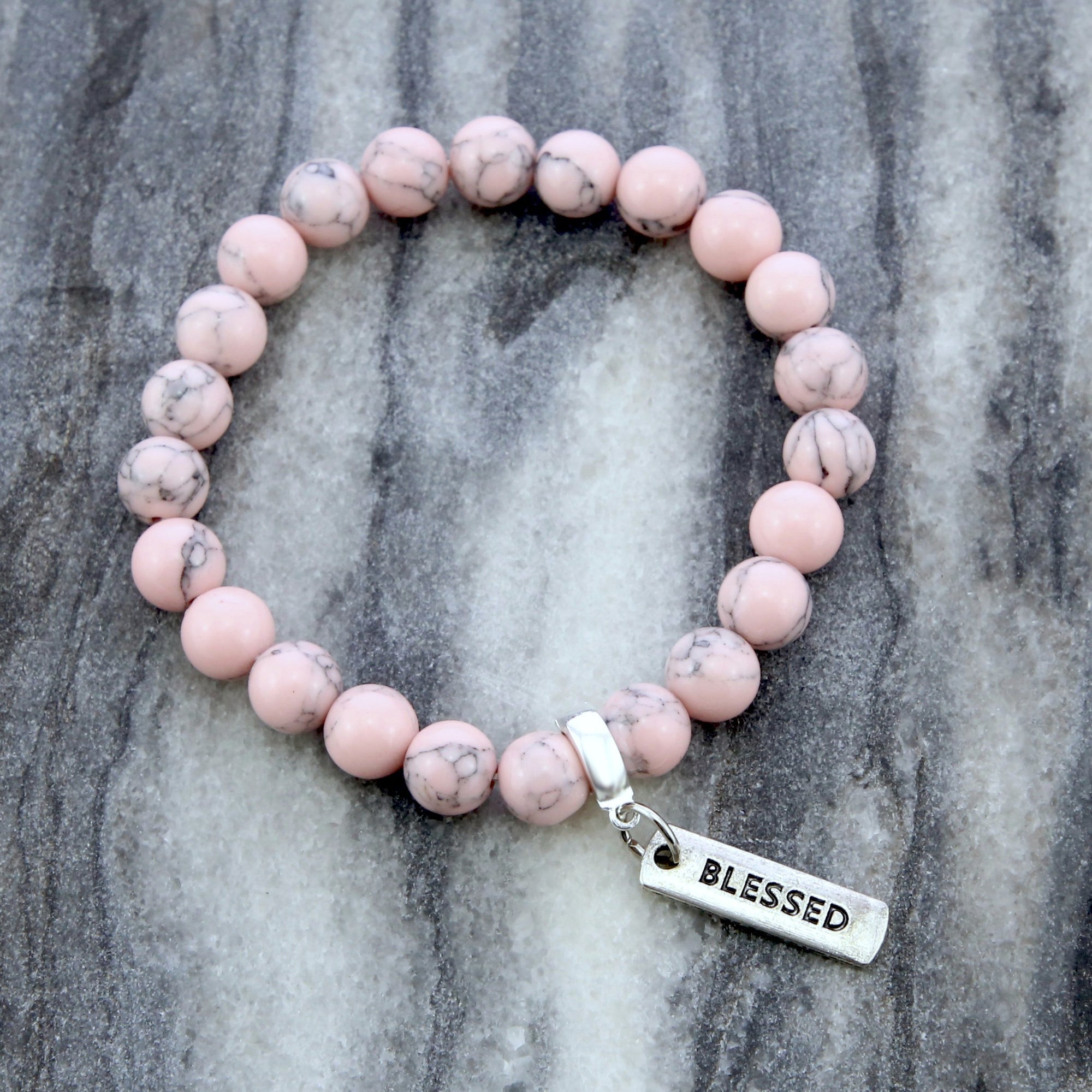 Pink color monalisa stone bracelet - Jaipur Mart - 4261895