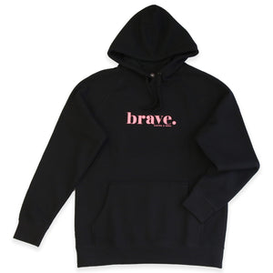 Black Brave Hoodie with Pink Print. Fundraiser for The National Breast Cancer Foundation