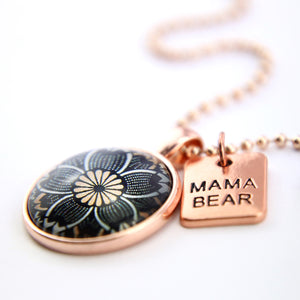 Heart & Soul Collection - Rose Gold ' MAMA BEAR ' Necklace - Buttercup (11063)