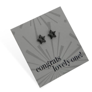 Stainless Steel Earring Studs - Congrats Lovely One - OPEN STARS