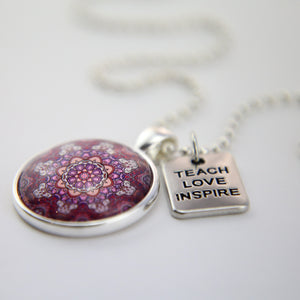 BOHO Collection - Bright Silver 'TEACH LOVE INSPIRE' Necklace - Daybreak (10214)