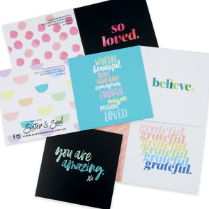 Meaningful gift card packs with words to inspire. 