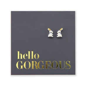 Itsy Bitsy Bunny - Sterling Silver Studs - Hello Gorgeous - (12263)