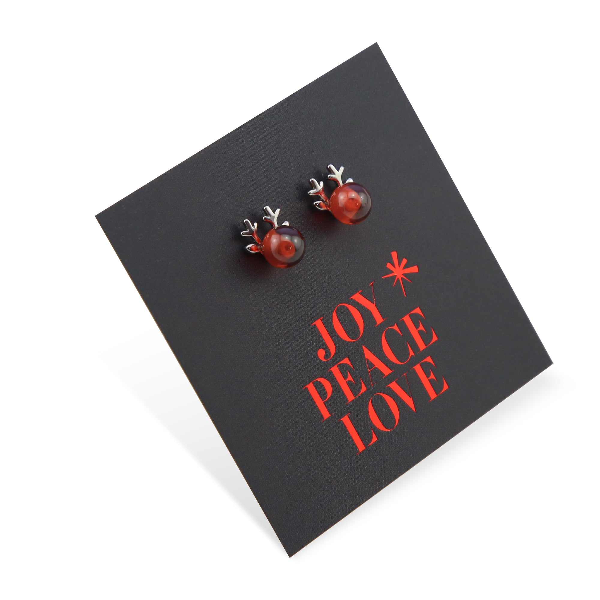 Reindeer Nose - Sterling Silver Studs - Joy Peace Love (11711)