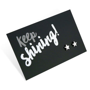 Keep Shining - Brushed Star Stud Earrings - Silver (2103-R)