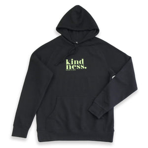 Kindness HOODIE - Black with Lime Print