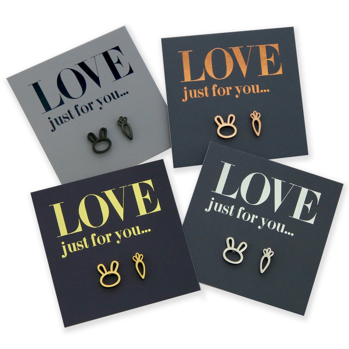 Stainless Steel Earring Studs - Love Just For You - RABBIT & CARROT