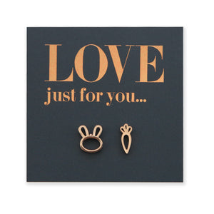 Stainless Steel Earring Studs - Love Just For You - RABBIT & CARROT