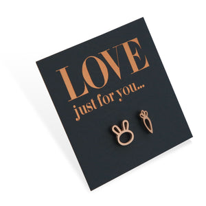 Stainless Steel Earring Studs - Love Just For You - RABBIT & CARROT